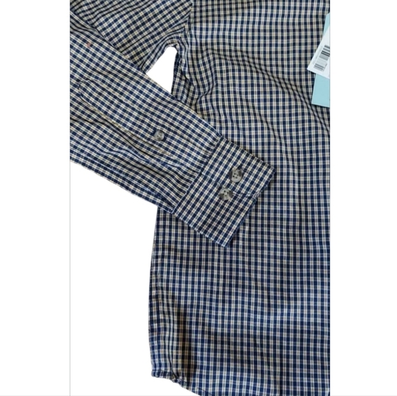 NWT Dillard's Class Club Blue and Tan Plaid Shirt ~8 - Picture 2 of 4